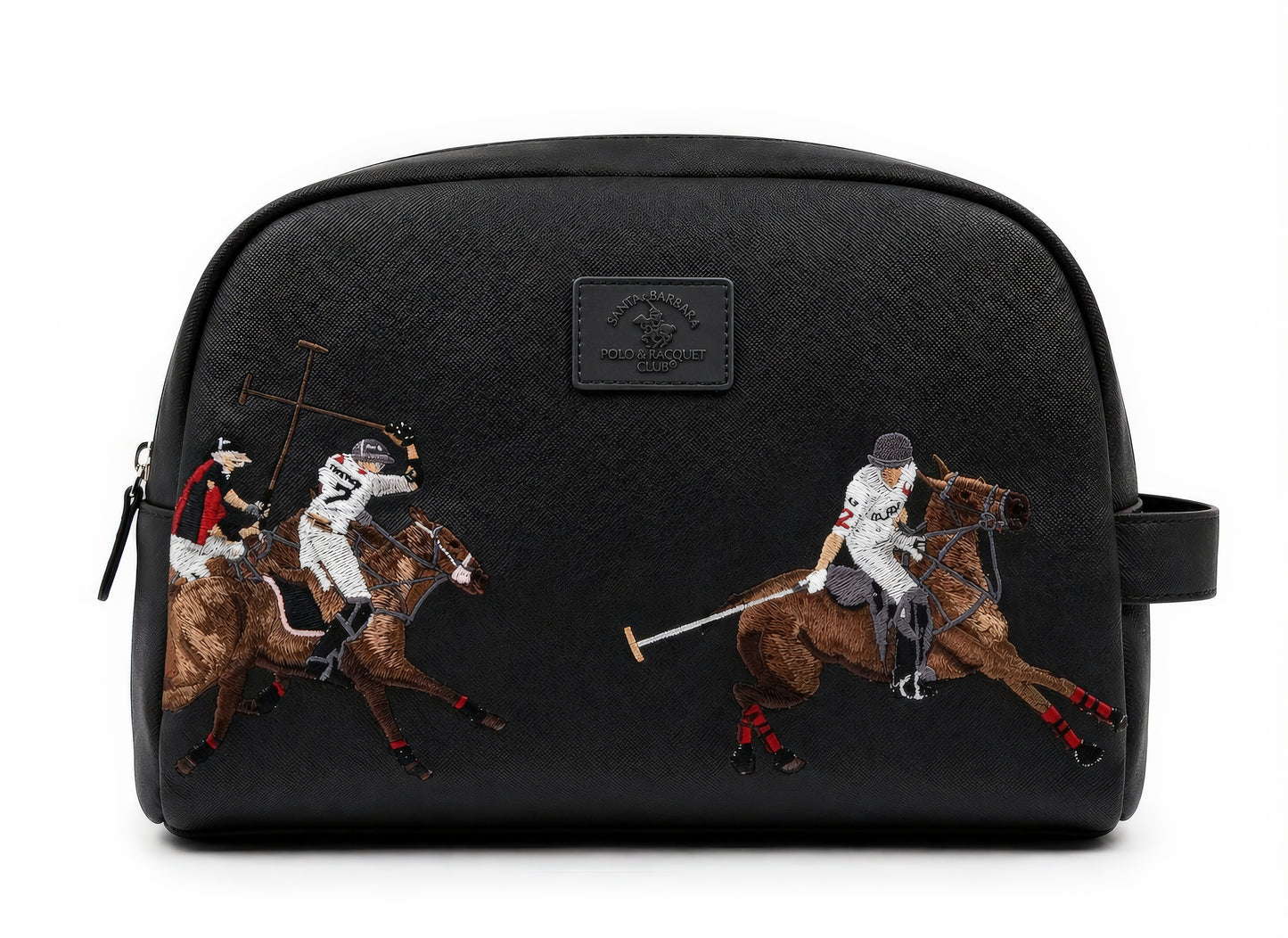 Santa Barbara Polo & Racquet Club Leather Embroidered Toiletry Bag (Limited Edition)
