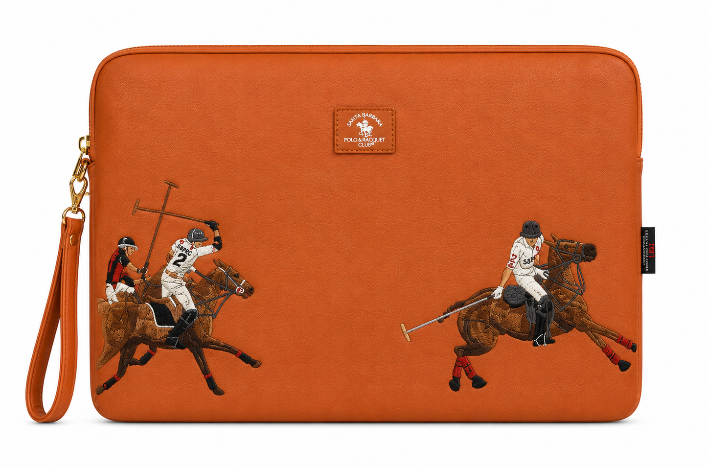 Santa Barbara Polo & Racquet Club Leather Embroidered MacBook Sleeve - 13 inches