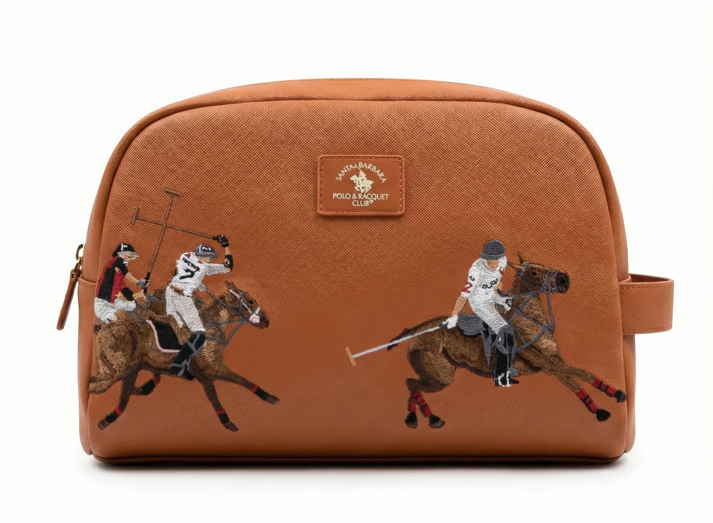 Santa Barbara Polo & Racquet Club Leather Embroidered Toiletry Bag (Limited Edition)
