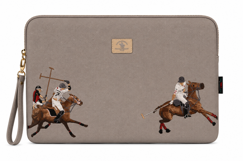 Santa Barbara Polo & Racquet Club Leather Embroidered MacBook Sleeve - 13 inches