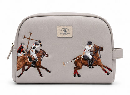 Santa Barbara Polo & Racquet Club Leather Embroidered Toiletry Bag (Limited Edition)